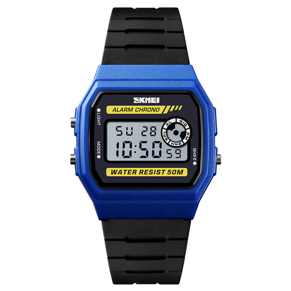 SKMEI 1413 LED Digital Watch Waterproof Chronograph Square Dial Student Watches