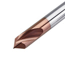 Drillpro 2 Flutes 90 Degree Chamfer End Mill 4/6/8/10/12mm HRC45 Tungsten Steel AlTiN Coating Milling Cutter