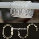 12Pcs Shower Curtain Hooks Plastic Bathroom Shower Curtain Rings Deformable Hanging Hook