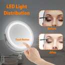 Led Makeup Mirrors With LED Light Folding Wall Mount Vanity Mirror 10x