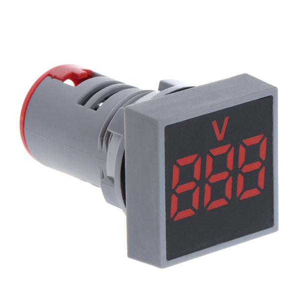3pcs Red 22MM AC 12-500V Voltmeter Square Panel LED Digital Voltage Meter Indicator Light