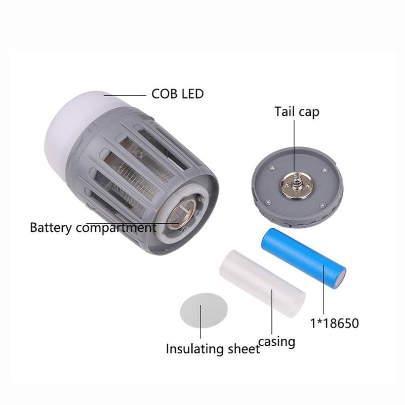 2 in 1 USB Rechargeable LED  Mosquito Dispeller Killer Lamp High/Low Light 360-400NM UV Mosquito Zapper Light For Bedroom, Garden,Camping