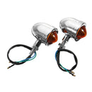 Motorcycle Black Chrome Bullet Turn Signal Indicators Lights For Harley Cafe Racer Sportster