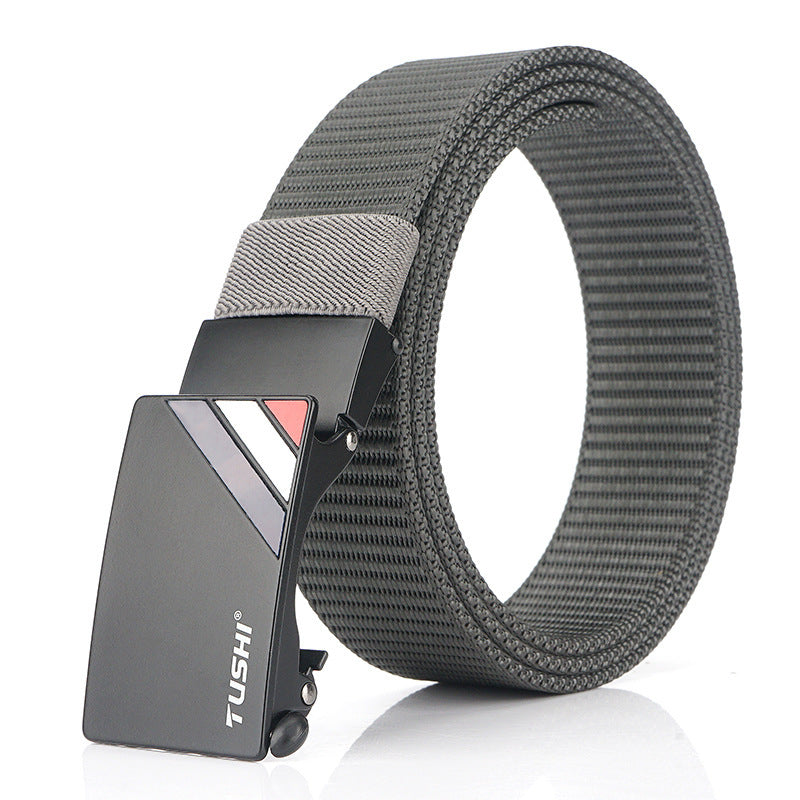 TUSHI 125cm Thick Nylon Belt Quick Release Metal Buckle Business Tactical Belt