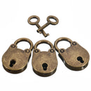 3pcs Old Vintage Antique Style Mini Padlock Lock with Keys