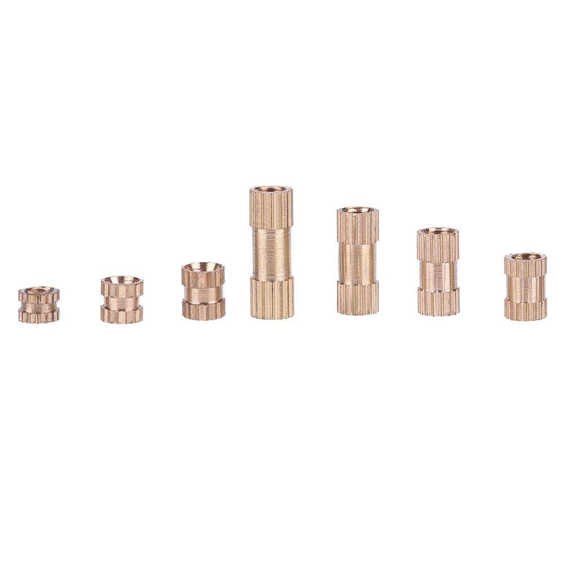 Suleve M3BN7 210Pcs M3 Brass Cylinder Knurled Threaded Round Insert Embedded Nut Assortment Set