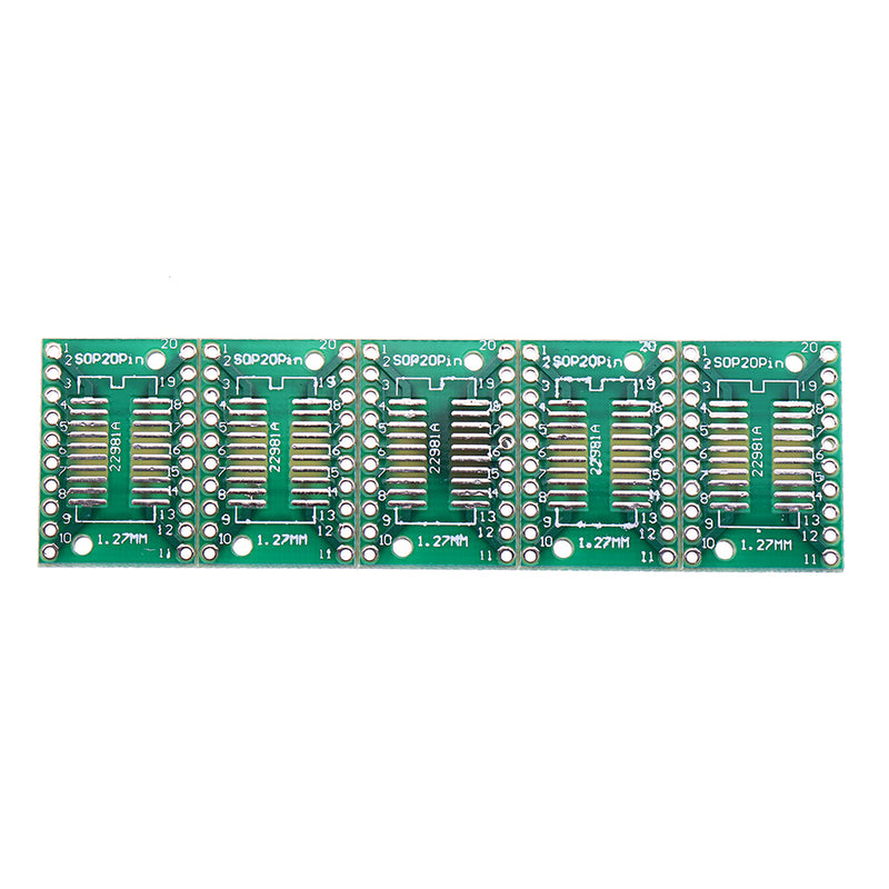 20pcs SOP20 SSOP20 TSSOP20 To DIP20 Pinboard SMD To DIP Adapter 0.65mm/1.27mm To 2.54mm DIP Pin Pitch PCB Board Converter