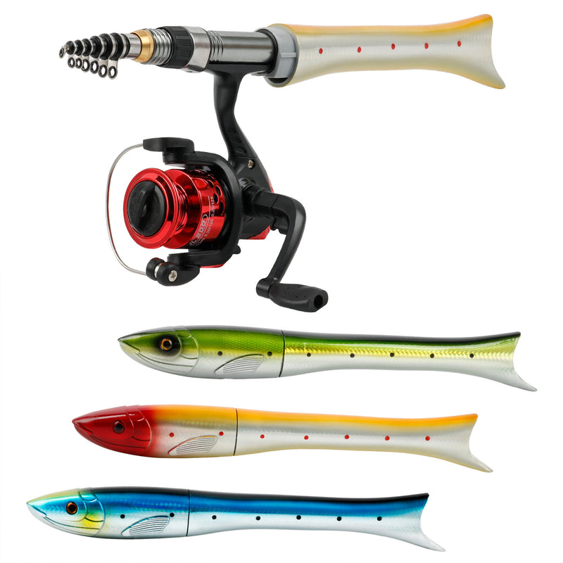 Portable Telescopic Fishing Rod Outdoor Interchangeable Collapsible Handle Fishing Reel Combos Kids Fishing Rod Fishing Tools