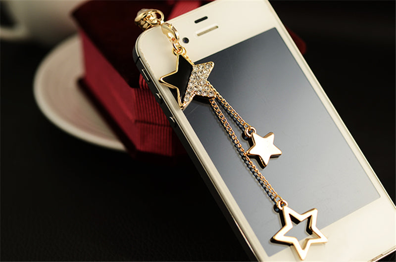 Universal 3.5mm Stars Decoration Dirtproof Plug for Samsung Xiaomi HUAWEI