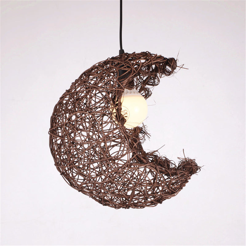 Modern Moon Rattan Light  Pendant Lamp Ceiling Light Romantic Home Decoration