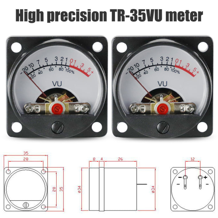 TR-35 VU Meter Head Power Amplifier DB Meter Sound Pressure Meter Audio Level Meter with Backlight GQ999
