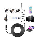 3-in-1 7mm 6LED Rigid Waterproof Endoscope USB Type C Borescope Inspection Camera 1/2/3.5/5M/10M