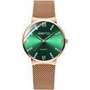 GIMTO GM616 Crystal Colorful Dial Fashion Rose Gold Mesh Steel Strap Casual Women Quartz Watch