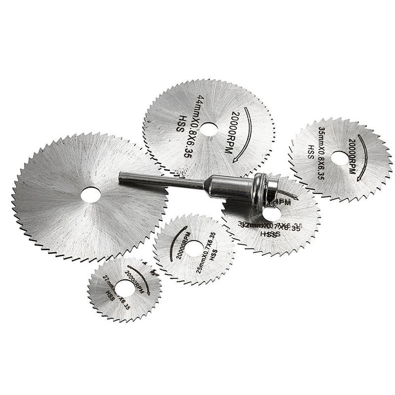 7pcs Circular Wood Cutting Saw Blade Discs with Mandrel