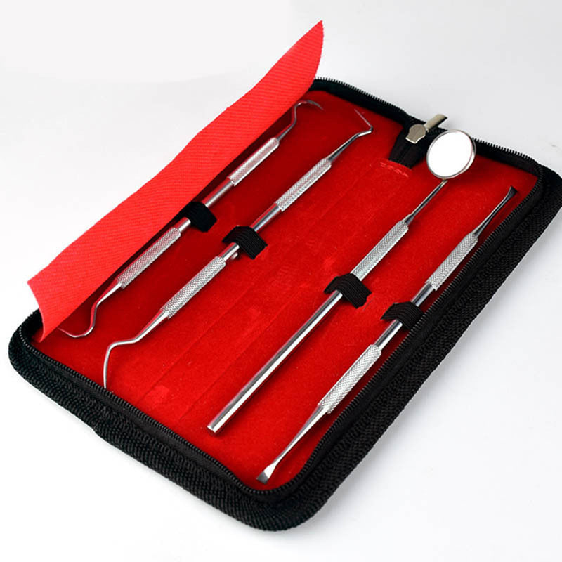 4Pcs Dental Mirror Stainless Steel Dental Tools Kit Mouth Mirror Dental Kit Instrument Dental Pick