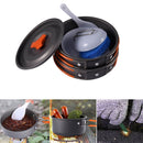 IPRee 1-2 People Outdoor Camping Hiking Cookware Set Backpacking Cooking Bowl Pot Pan Picnic Tools