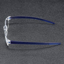 KCASA Light Weight Blue Rimless Resin Magnifying Best Reading Glasses Fatigue Relieve