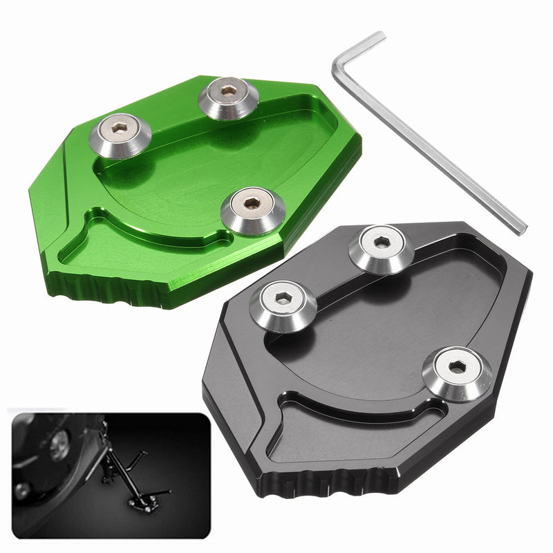 CNC Motorcycle Side Stand Kickstand Enlarge Plate Pad For Kawasaki GTR1400 ZX14R 08-15