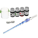 Crystal Glass Dip Pen Signature Pen Fountain Pens Offices School Stationery Gift Set Pen Ink Set