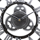 3D Gear Large Wall Clock Vintage Retro Roman Numerals Silent Sweep Non-ticking