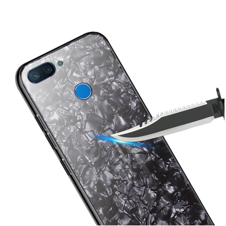 Bakeey Shell Glossy Soft Frame Hard Back Tempered Glass Protective Case for Xiaomi Mi 8 Lite