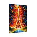 Miico Hand Painted Oil Paintings Eiffel Tower Scenery Wall Art For Home Decoration