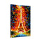 Miico Hand Painted Oil Paintings Eiffel Tower Scenery Wall Art For Home Decoration