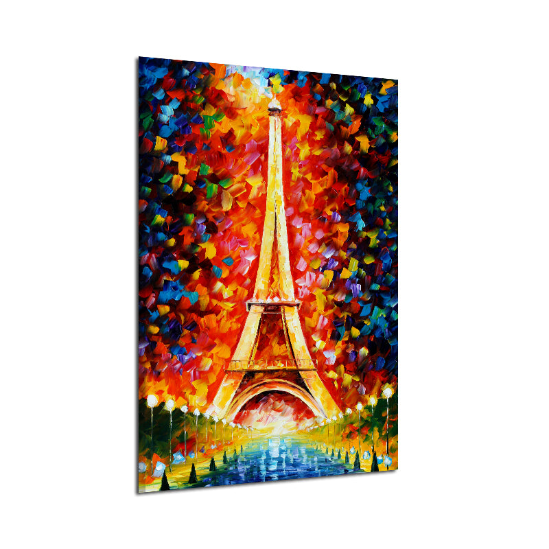 Miico Hand Painted Oil Paintings Eiffel Tower Scenery Wall Art For Home Decoration
