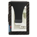 Slim Carbon Fiber Credit Card Holder RFID Blocking Metal Wallet Money Clip Case