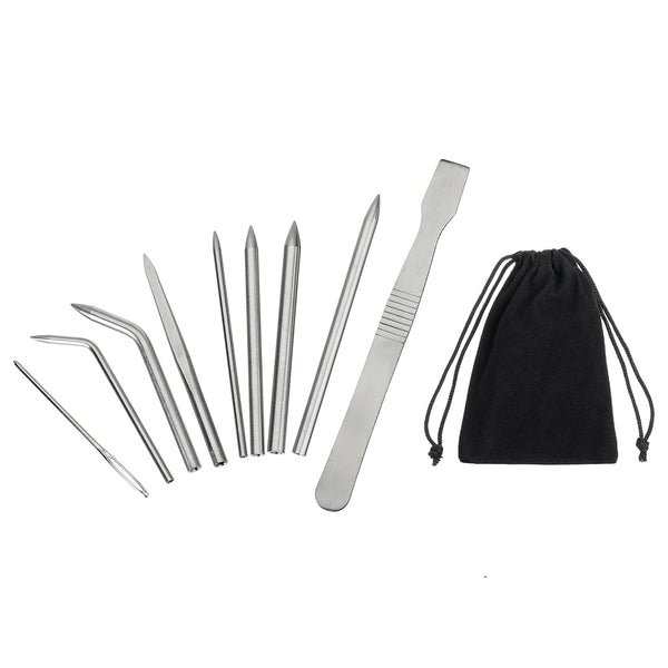 DIY 6pcs+bag / 9pcs+bag / 9pcs+box Stainless Steel Fid Lacing Stitching Weaving Needles Bracelet Knitting Needle