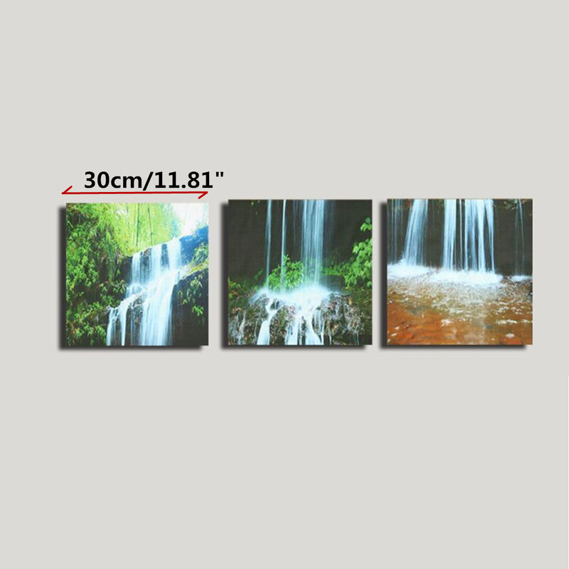 3 Cascade Large Waterfall Framed Print Painting Canvas Wall Art Picture Home Decorate Living Room
