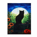 28''x40'' Harvest Moon Cat Autumn House Flag Fall Halloween Black Kitten Garden Banner Decorations