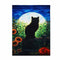28''x40'' Harvest Moon Cat Autumn House Flag Fall Halloween Black Kitten Garden Banner Decorations
