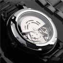 WINNER Fashion Sculpture Mechanical Watch Retro Stainless Steel Strap Men Automatic Watch