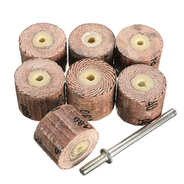 7pcs Flap Sanding Wheel 80-600 Grit With a 1/8 Inch Mandrel fit Dremel Grinder Rotary Tool