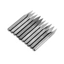 Drillpro 10pcs 3.175mm Shank 45 Degree 0.1/0.2/0.3mm Tip Tungsten Steel Engraving Bit CNC Tool