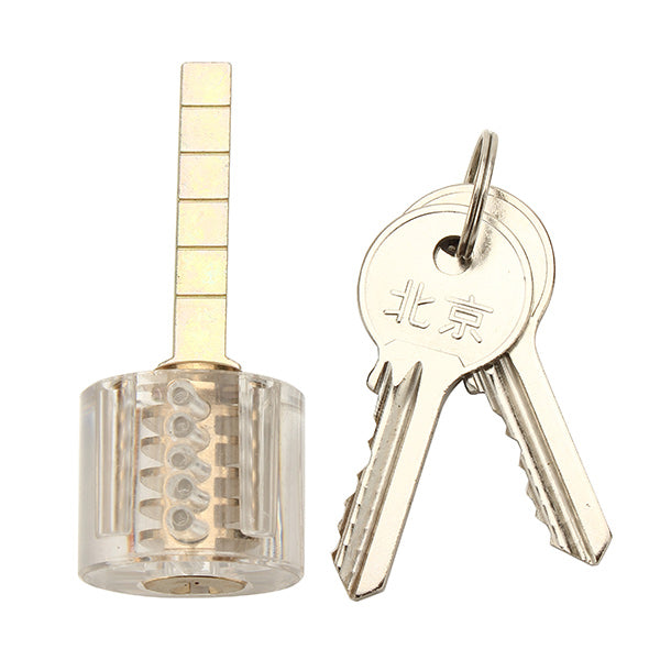 6Pcs Transparent Practice Padlocks Kit Locksmith Practice Training Skill Set