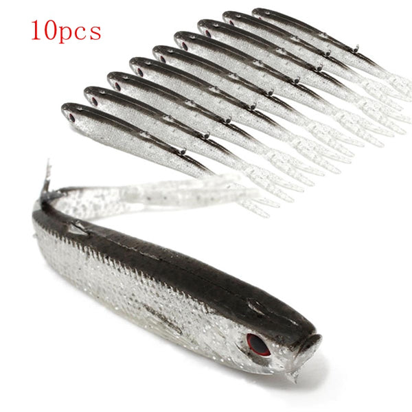 ZANLURE 10pcs Soft Silicone Fishing Lure 9.5cm Fishing Tiddler Bait Fishing Lure Bait