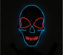 Silver Light Up LED Skeleton Skull Mask Halloween Holiday Light Costume Accessory
