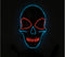Silver Light Up LED Skeleton Skull Mask Halloween Holiday Light Costume Accessory