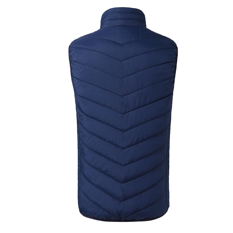 Electric USB Heatiing Warm Hooded Jacket Winter Heated Back + Abdomen + Neck Vest 3 Temperature Control