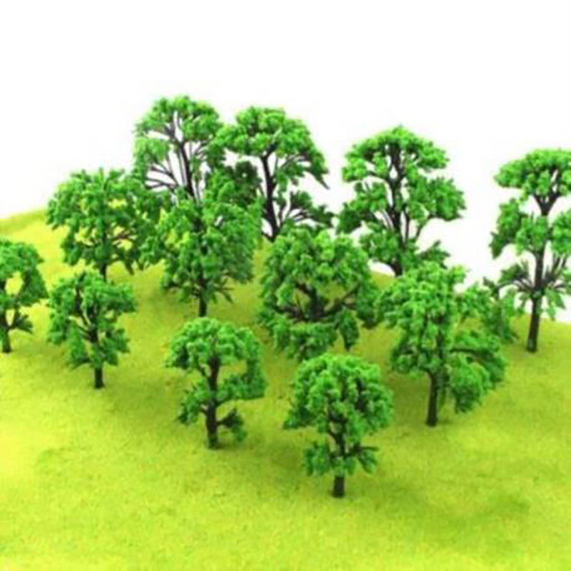 30/50Pcs Mini Green Trees Architecture Micro Landscape Scenery Railway Model Decorations