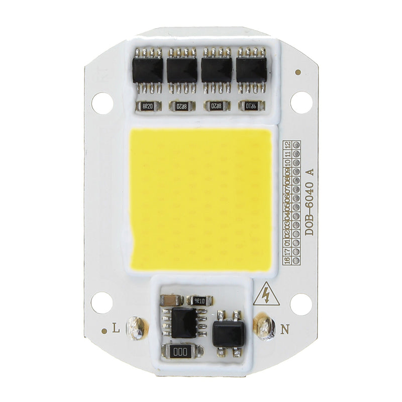High Power 50W White / Warm White LED COB Light Chip with Lens for DIY Flood Spotlight AC220V
