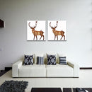 Miico Hand Painted Oil Paintings Simple Style-B Side Face Deer Wall Art For Home Decoration Painting
