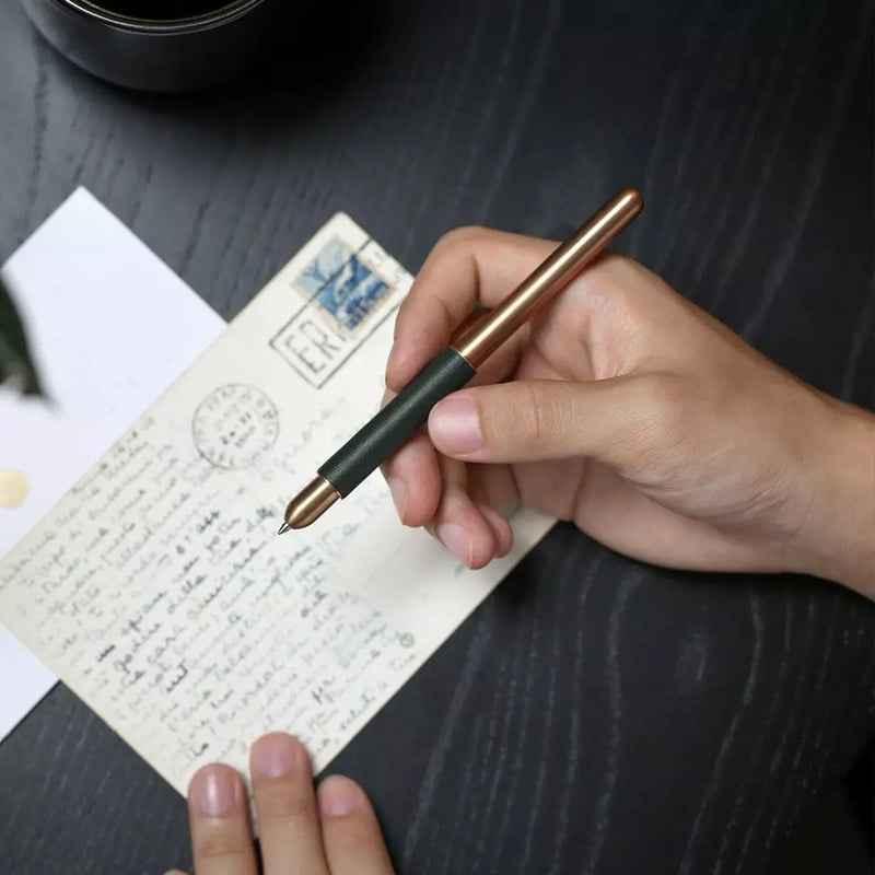 EY-PRODUCTS Time Cow Leather Brass Signing Pen Smooth Writing Pen from XIAOMI YOUPIN