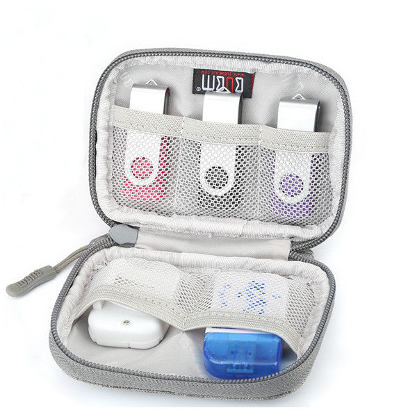 BUBM QYR Single Double Layer Electronics Accessories U Disk Cable Organizer Data Cable Storage Bag