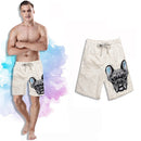 S5246 Men Beach Shorts 3D printing French Bulldog waterproof Fast drying Breathable Board Short