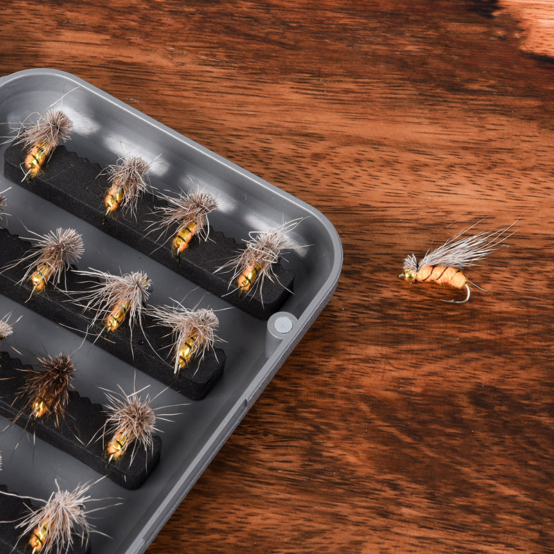 LEO 40PCS Fly Fishing Lure Set Trout Bass Artificial Bait Fishing Hooks Tackle With Box