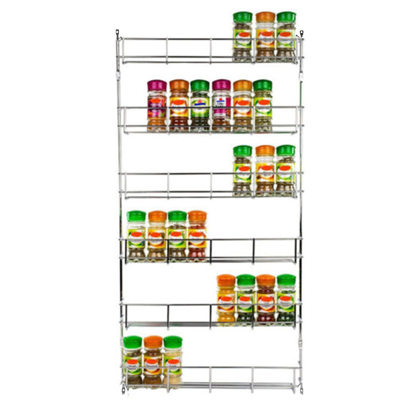 6 Layers Kitchen Spice Storage Rack Organizer Shelf Pantry Wall Mounted Hanging Holder