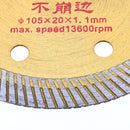Effetool 105x20x1.1mm Gold Diamond Saw Blade Cutting Disc for Cutting Granite Marble Concrete Stone